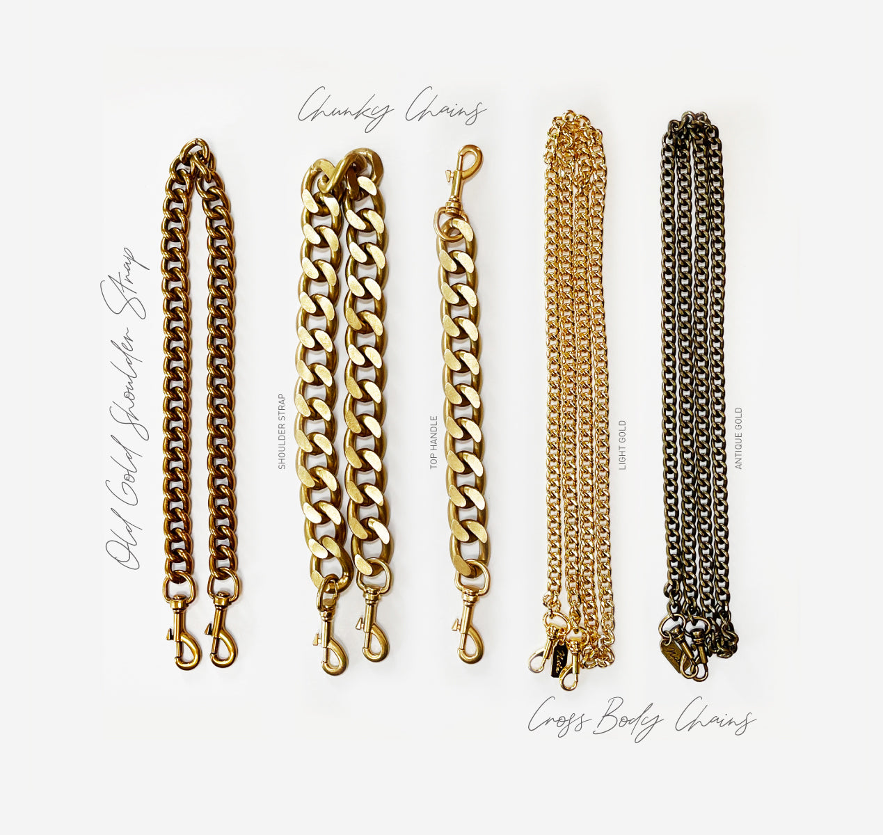New Golden Balls Chain Replacement Shoulder Strap Non-fading Chain
