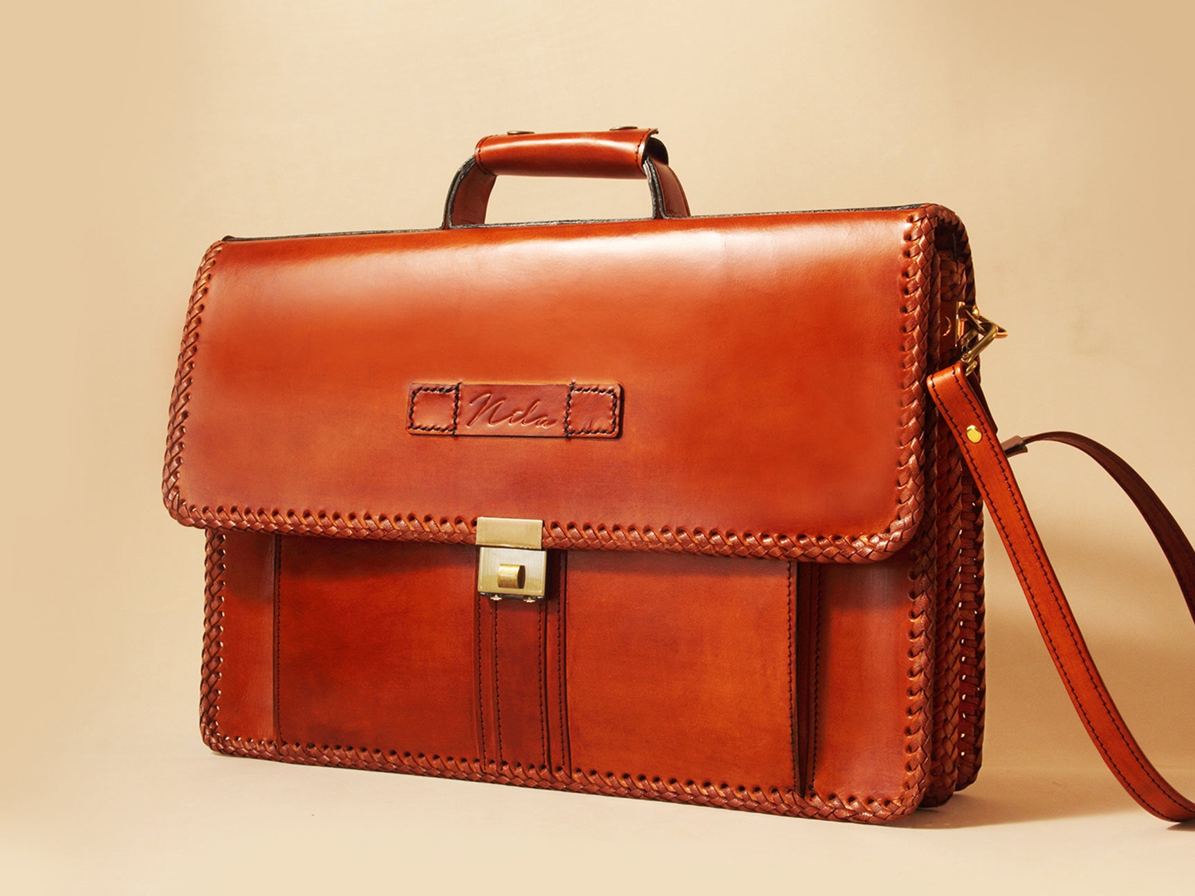 Leather on sale briefcase satchel